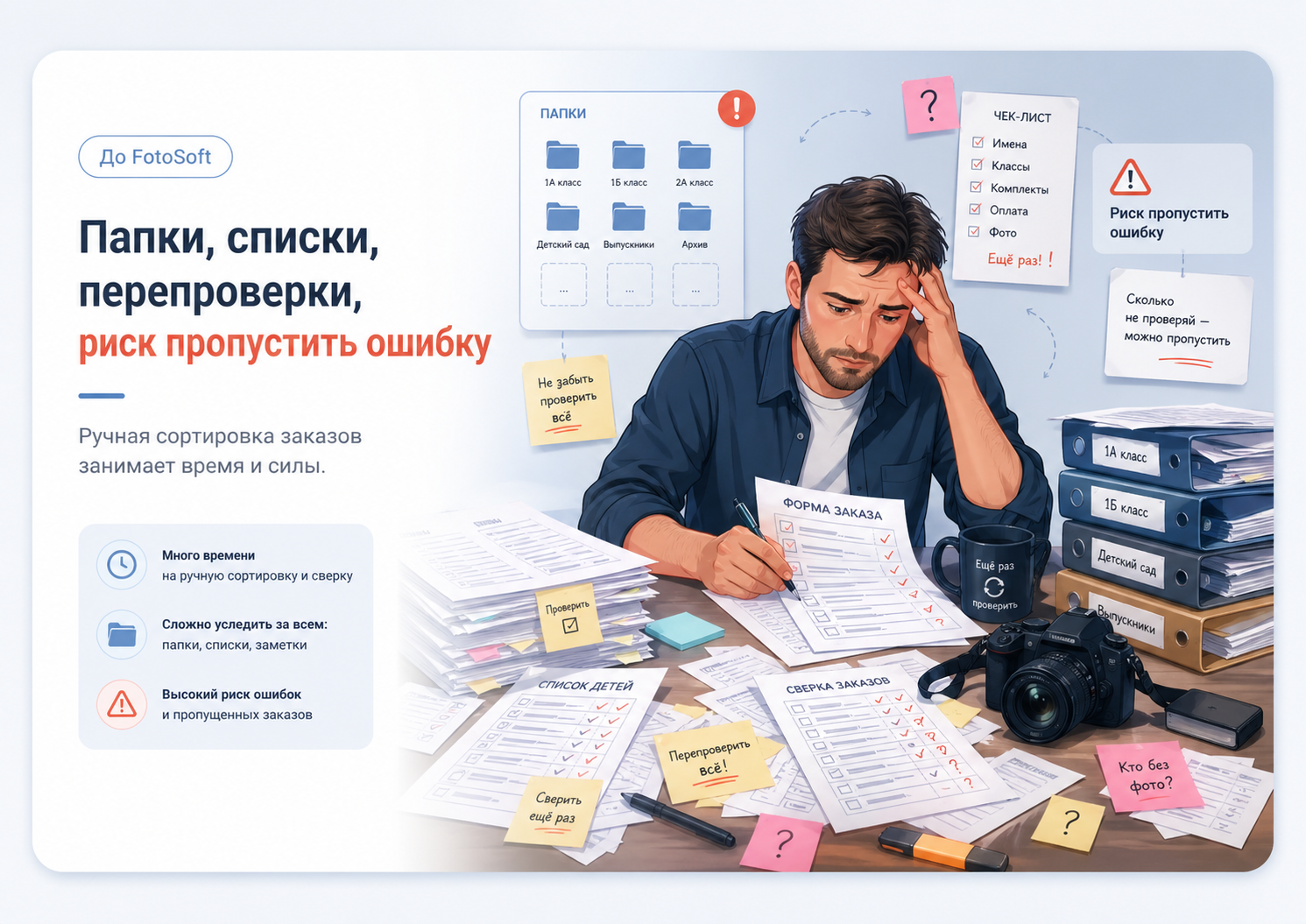 До FotoSoft: ручной разбор и риск ошибок